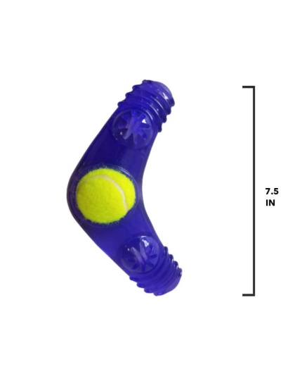 Boomerang, 3-Bone Squeaker, Orange Squeaker - Tennis Ball Dog Toy Variety Pack