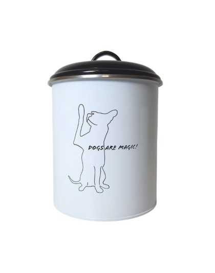 Black & White Pet Food & Treat Storage Canisters