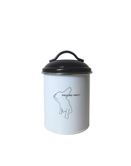 Black & White Pet Food & Treat Storage Canisters