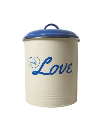 French Blue Pet Food & Treat Storage Canisters