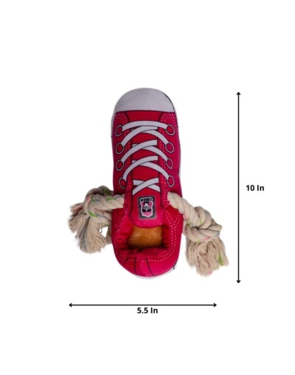 Pink and Blue - Squeaking Comfort Plush Sneaker Dog Toy Set