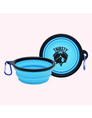 "Thirsty" Blue Dog Bowl