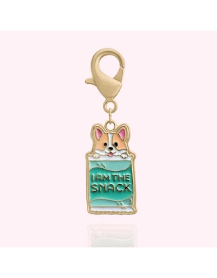 Gold - "I Am The Snack" Dog Collar Charm