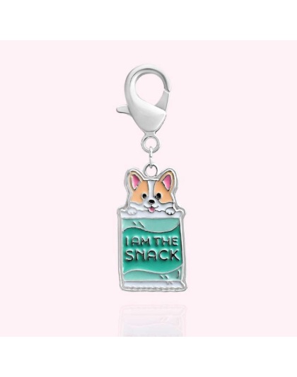 Silver - "I Am The Snack" Dog Collar Charm