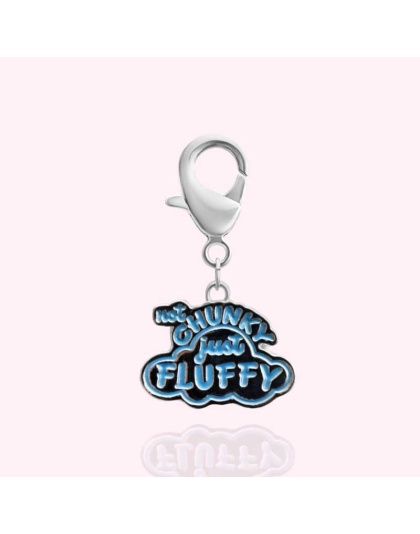 Silver - "Not Chunky Just Fluffy" Dog Collar Charm