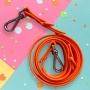 "Warning: Sloppy Kisser" Orange Leash