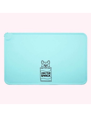 "I Am The Snack" Aqua Dog Food Mat