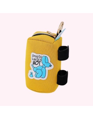 "Drop It Like It's Hot" Yellow Poop Bag Dispenser