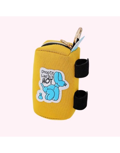 "Drop It Like It's Hot" Yellow Poop Bag Dispenser
