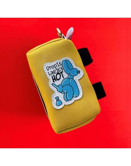 "Drop It Like It's Hot" Yellow Poop Bag Dispenser