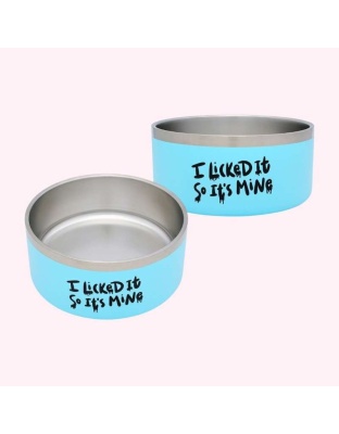 "I Licked It So It's Mine" Blue Food Bowl
