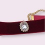 Luxurious Velvet Crystal Dog Collar - 10"