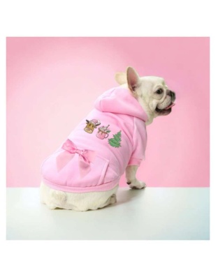 Reindeer Fun- Dog Hoodie - Small