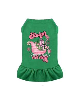Sleigh All Day - Dog Dress - L