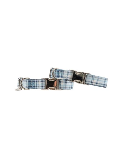 Blue Plaid - Adjustable Collar - Large