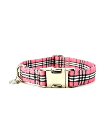 Pink Plaid - Adjustable Collar - Small