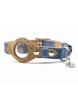 Denim & Cork - Apple Airtag Collar - Large