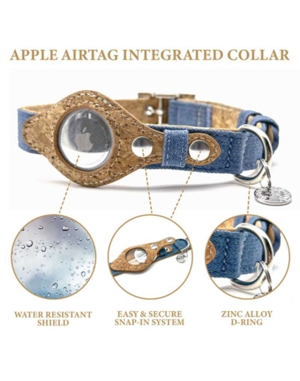 Denim & Cork - Apple Airtag Collar - Large
