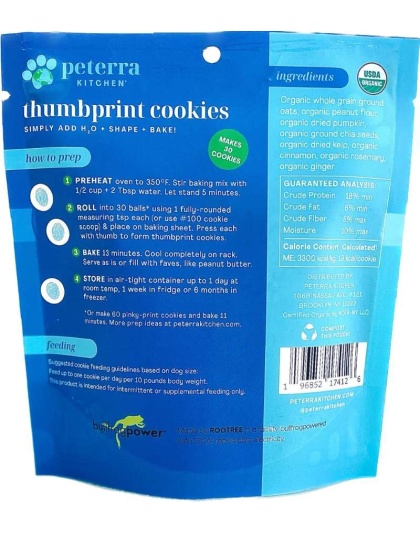 Organic Dog Treats Baking Mix - Thumbprint Cookies