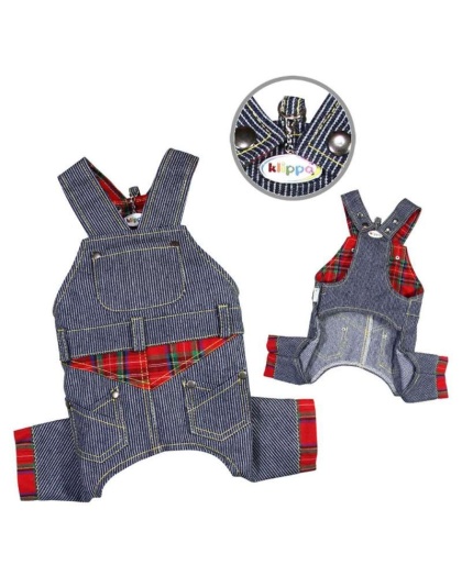 Blue - Adorable Stripy Denim Overall - S