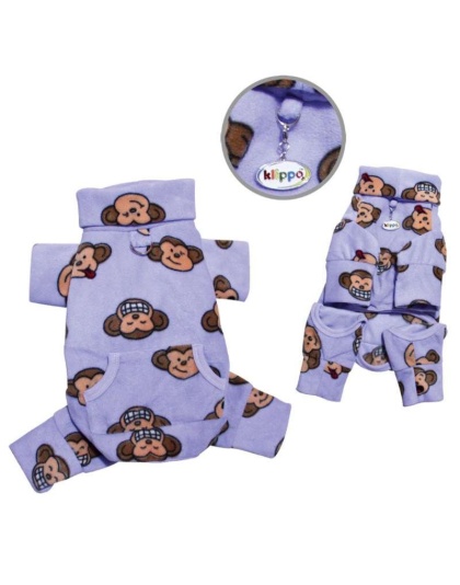 Lavender - Silly Monkey Fleece Turtleneck Pajamas - M