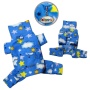 Blue - Stars and Clouds Fleece Turtleneck Pajamas - XS