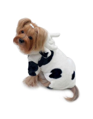White - Ultra Plush Moo Cow Hooded Pajamas - XL