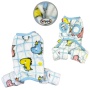 White - Ultra Plush Colorful Dinosaurs Front Sleeveless Pajamas - L