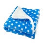 Blue - Blue with White Polka Dots Fleece/Plush Blanket - One Size