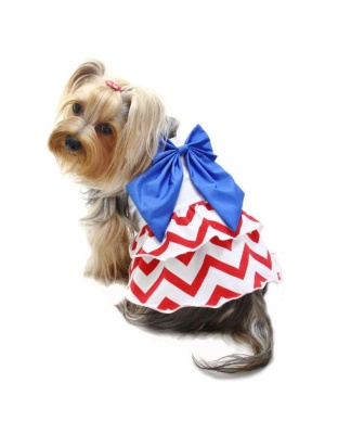 Red/White/Blue - Patriotic Red/White/Blue Large Bow Sundress - M