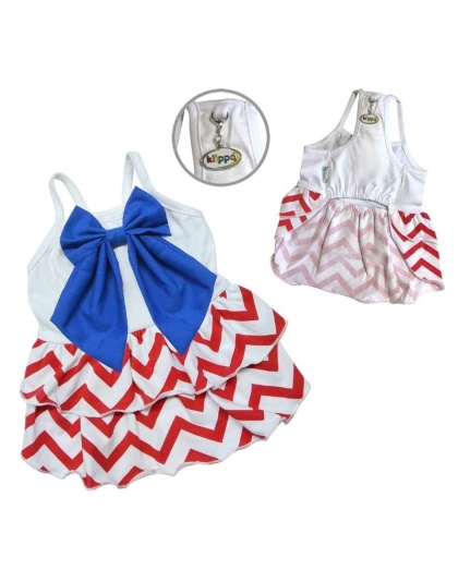 Red/White/Blue - Patriotic Red/White/Blue Large Bow Sundress - M
