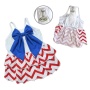 Red/White/Blue - Patriotic Red/White/Blue Large Bow Sundress - M