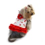 Red/White - Soft Knit Cotton Cherries Dress w/Shoulder Ties - XS