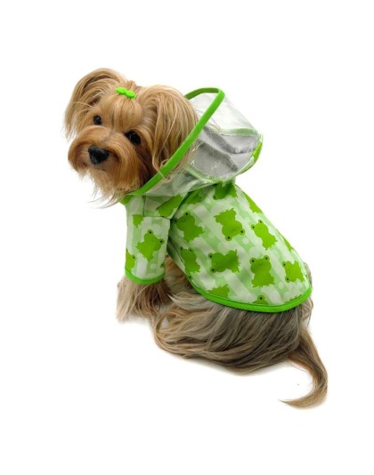 Blue - Clear View Froggy Raincoat with Fleece Lining and Detachable Hood - M