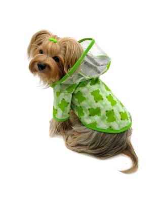 Blue - Clear View Froggy Raincoat with Fleece Lining and Detachable Hood - XS
