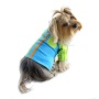 Green/Blue - Knit Cotton Contrast Shirt with Roll-Up Sleeves - XS