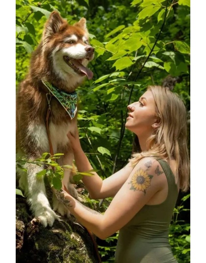 Magical Fern Forest Dog Bandana - S/M - 18in x 10in