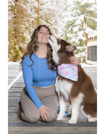 Pink and Blue Tribal Dog Bandana - XL - 35in x 17in