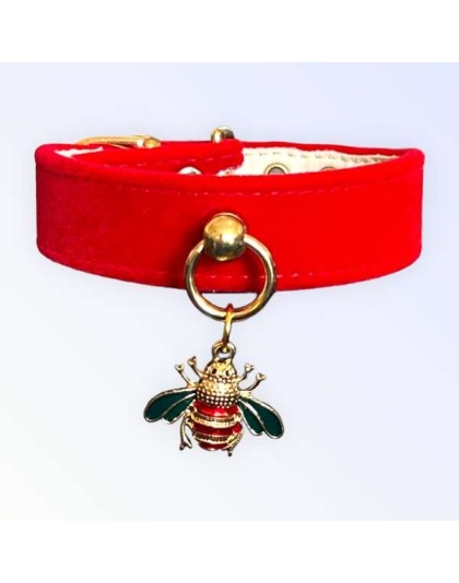 Red Velvet Bee Collar - 18"