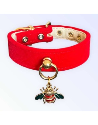 Red Velvet Bee Collar - 20"