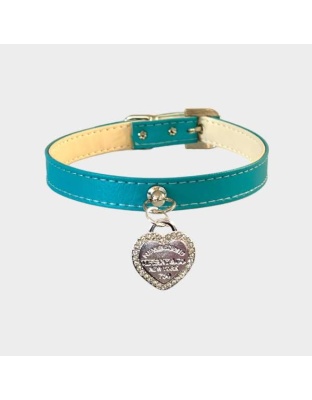 Rhinestone Heart Sniffany Dog Collar - 10"