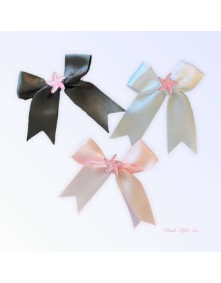 BLACK - Satin Starfish Rhinestone Hair Clip