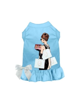 BLUE - Sniffany & Macaroons, Please- Dog Dress - 2X Large