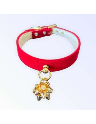 GOLD BOW - Velvet Gift Wrap Bow Collar - 14"