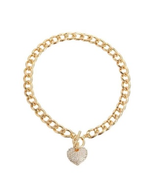 Gold - Heart Toggle Necklace