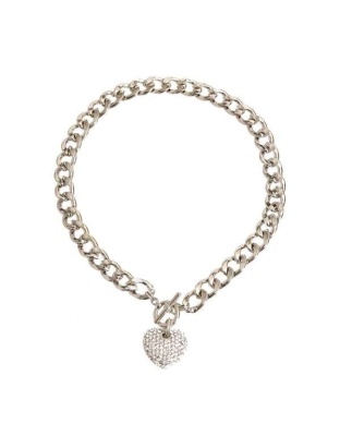 Silver - Heart Toggle Necklace