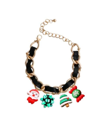 BLACK - Holiday Charm Dog Necklace - 10"