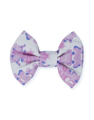 French Lavender Ink Blot Classic Dog Bow Tie - Large