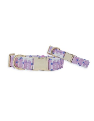 French Lavender Ink Blot Classic Dog Collar - XS