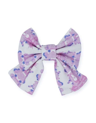 French Lavender Ink Blot Sailor Dog Bow - Standard